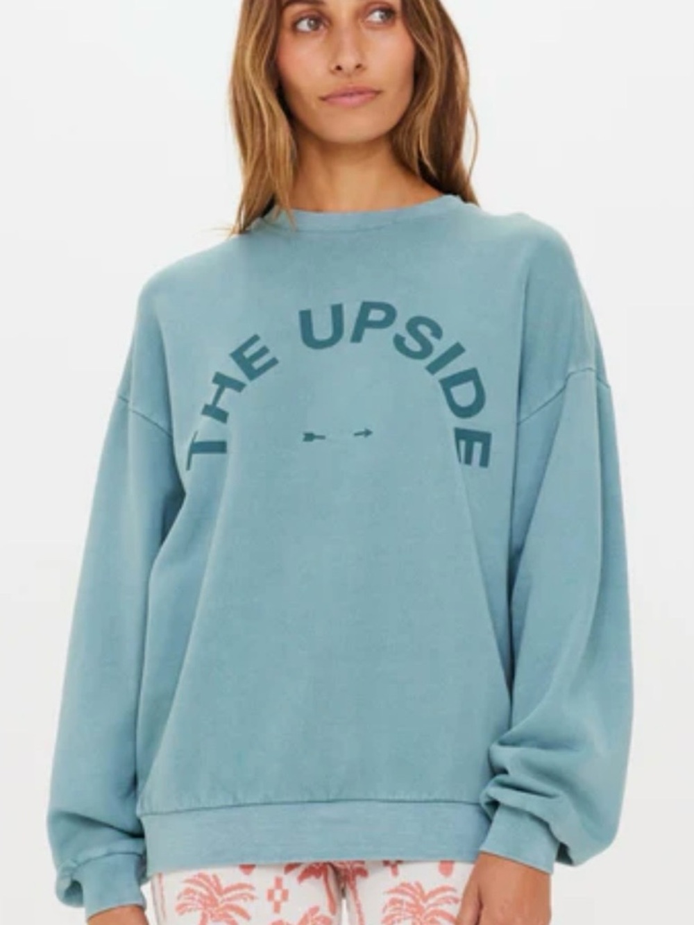 The Upside Newport Crewneck Blue Sweatshirt